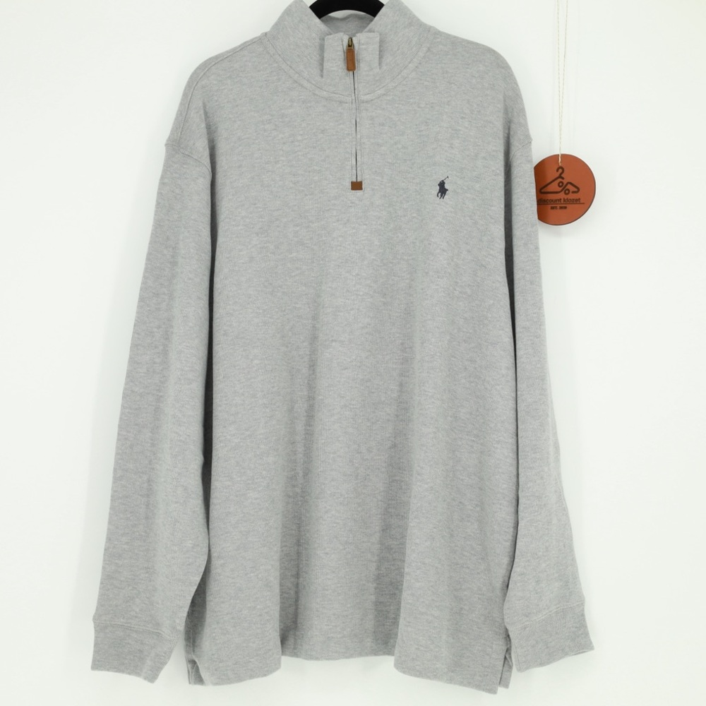 Polo Ralph Lauren Quarter-Zip Mock Neck Long‎ Sleeve Vented Hem Pullover